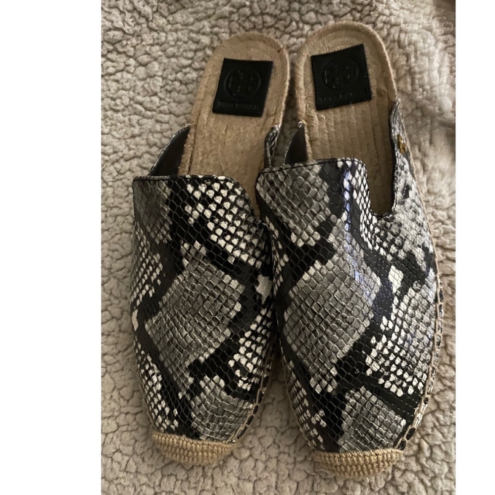 Tory Burch | Leather Max Snake-Print Espadrille Mule Size 10.5 - EUC - Picture 3 of 8